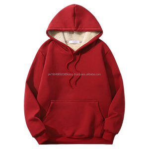 High Quality Winter Warm Custom Logo Pullover Thick Fleece Men Heavy Weight <b>Sherpa</b> Faux Fur <b>Lined</b> Hoodies Women Sweatshirts - Product Image 2