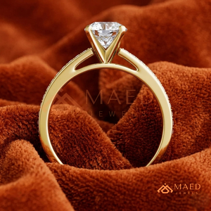 แหวนมอสซาไนต์ทรงรีแบบโซลิแทร์ แหวนทองคำสำหรับหมั้น แหวนแต่งงานสำหรับผู้หญิง เครื่องประดับวันครบรอบ ดีไซน์หรูหราทันสมัย - Product Image 3