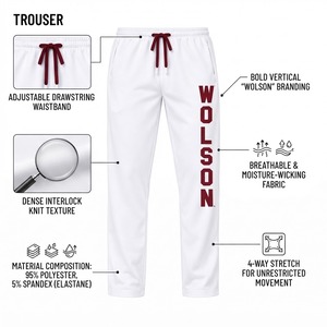 Custom <b>Men</b> Interlock Pants Lightweight Comfortable <b>Sports</b> <b>Trousers</b> for Workout Training Outdoor and Casual Activities - Product Image 6