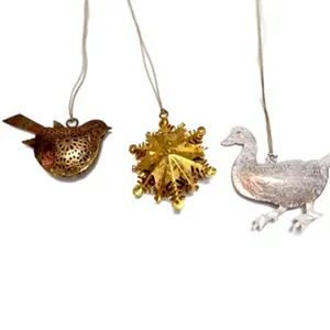 Décoration murale de Noël en métal de haute qualité, motif arbre antique, filigrane argenté, médaillon en bronze en forme de cœur, pour salon - Product Image 5