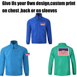 Chaqueta Cortavientos Deportiva Personalizada para Hombre, con Capucha, de Lona, Manga Larga, Cierre de Cremallera, Impermeable, Transpirable, con Logotipo Impreso, Estilo Urbano - Product Image 4