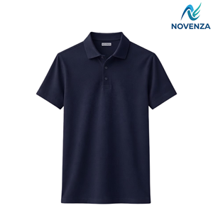 Camiseta Polo de Spandex Lisa para Hombre al por Mayor, Color Menta y Azul Marino, Algodón Elástico, Manga Corta, Cuello Casual, con Logotipo Personalizado - Product Image 4