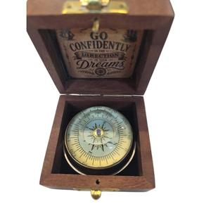 Customizable <b>Antique</b> <b>Brass</b> Compass With Wooden Base Handmade Durable Nautical Gifts & Accessories Vintage Compass Metal Arts - Product Image 2