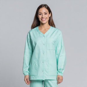 Long Sleeve <b>Scrub</b> Jacket Nurse Fleece Medical <b>Scrubs</b> Jackets - Product Image 1