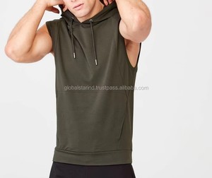 Sudadera con Capucha sin Mangas para Hombre, Nueva, al por Mayor, de Forro Polar, Talla Grande, Transpirable, Ecológica, para Gimnasio, con Logotipo Personalizado - Product Image 4