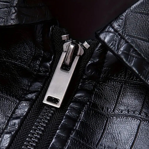 Nouvelle Tendance 2026 : Cuir Noir de Qualité Supérieure, Léger, Écologique, Coupe-Vent, avec Fermeture Éclair, Conception Personnalisée, Service OEM ODM - Product Image 3