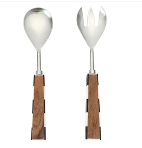 Newly Designed Stainless Steel <b>Salad</b> <b>Server</b> With Resin Inlay Handle Serving Spoon Kitchenware <b>Salad</b> Spoon Metal Cutlery Utensils - Product Image 6