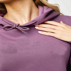 Vente directe d'usine, sweats à capuche surdimensionnés pour femmes, 100% coton, légers, streetwear, sweats à capuche vierges, logo personnalisé - Product Image 6