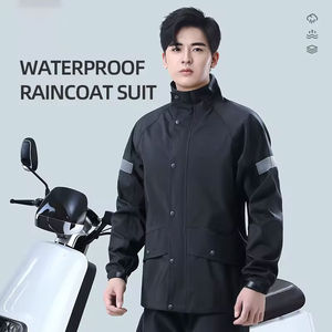 Veste de pluie unisexe haut de gamme en toile imperméable, respirante et écologique, style streetwear moto, avec fermeture éclair intégrale et capuche. - Product Image 2