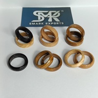 Premium Eco Friendly Polished Wooden Finger Rings Solid Natural Wood Bands Handmade Fashion Jewelry Wholesale Collection