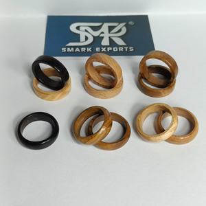 Anillos de Madera Pulida Ecológicos de Diseño, Anillos de Madera Natural Sólida Hechos a Mano, Joyería Moderna de Moda, Lote al por Mayor - Product Image 2