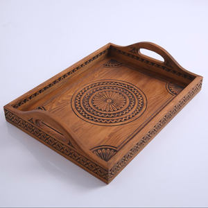 Plateau de service en bois fait main, finition rustique à grain naturel, pour hôtel, maison, cuisine, table basse, décoration, vente en gros - Product Image 6