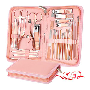 Professional Manicure Kit with PU Leather Case and Multi-Function Piece Stainless Steel Clippers Manicure & <b>Pedicure</b> <b>Set</b> - Product Image 1