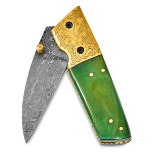 Handmade Damascus Steel Folding Pocket Knife Durable Outdoor Utility <b>Tool</b> <b>Camping</b> Hiking Fishing Travel Everyday Use - Product Image 5