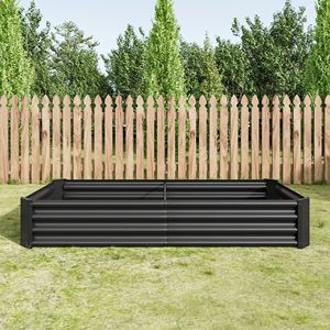 Fioriera Rettangolare Rialzata in Metallo Nero 6 X 3 X 1 Piede, Vasi da Giardino per Fiori, Verdure e Piante - Product Image 2