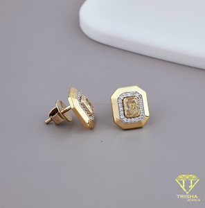 Luxury Geometric Diamond Earrings 925 <b>Silver</b> Halo <b>Stud</b> Earrings Wedding Jewelry - Product Image 4