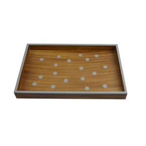 Bandeja de madera rectangular vintage de alta demanda para té y alimentos con asa, decoración del hogar - Product Image 3