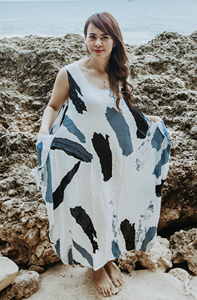 ชุดแม็กซี่เดรสยาวสไตล์อังกฤษ, ใหม่ฤดูร้อนเดรสยาวพิมพ์ลายแขนกุดมีไซส์เดรสสำหรับใส่ไปทะเล - Product Image 2