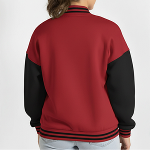 เสื้อแจ็คเก็ตวาร์ซิตี้ผู้หญิงแบบสั่งทำ ปักโลโก้ คุณภาพสูง ทำจากผ้าขนสัตว์ แจ็คเก็ตเบสบอล - Product Image 2