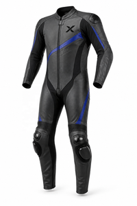 Traje de Motocicleta de Cuero de Una Pieza Ligero de Primera Calidad |   Negro Marrón Azul Naranja |   Fabricante OEM ODM |   Diseño de Calidad Premium | - Product Image 1