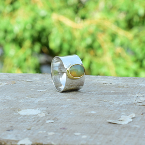 Natural Ethiopian <b>Opal</b> <b>Ring</b> 925 Sterling Silver Handmade <b>Ring</b> For Her/ Him - Product Image 4