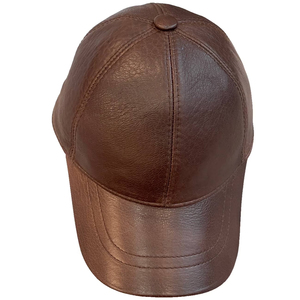 Nouvelles casquettes en cuir marron vieilli faites à la main, tendance, personnalisées, de marque, vintage, très demandées, service OEM ODM, prix de gros - Product Image 1