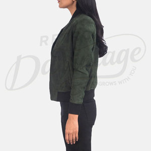 Women's Brown Suede Panel Bomber <b>Jacket</b> High Quality <b>Leather</b> Suede Biker <b>Jacket</b> rugged soft suede <b>leather</b> <b>jacket</b> for women - Product Image 2