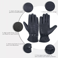 Gants en cuir vintage pour homme, en cuir de vachette pleine fleur, compatibles écran tactile, respirants, toutes saisons, pour le travail, la conduite et le quotidien