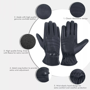 Guantes de Cuero de Vaca para Trabajo, Guantes Casuales de Conducción para Hombre, Nuevos Guantes de Moda Masculinos - Product Image 2