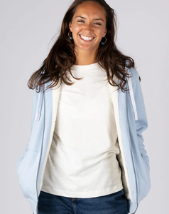 2026 Wholesale Women's Light Blue Zip Up <b>Hoodie</b> <b>Sherpa</b> <b>Lined</b> Fleece Pullover Full Sleeve Solid Casual Winter Sweatshirt - Product Image 2