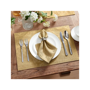 Exquisita servilleta de algodón con textura paisley blanca, elegante y de primera calidad, 45x45 cm, 190 GSM, para decoración de mesas de comedor de lujo. - Product Image 5