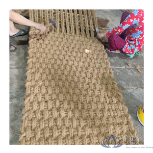 [MEILLEURES VENTES] Tapis en fibre de coco moderne BLUE LOTUS, antidérapant, à poils ras, avec support en jute, pour entrée, élimination de la poussière, protection des sols, usage quotidien - Product Image 1