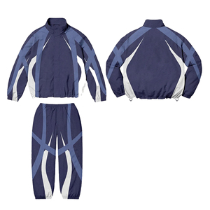 Ensemble de survêtement sportif unisexe de qualité supérieure, vert, imprimé étoiles géométriques, fermeture éclair intégrale, respirant, en polyester, pour l'automne - Product Image 5