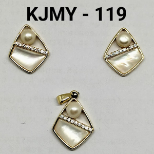 Conjunto de Colgantes Geométricos de Perlas de Agua Dulce, Conjunto de Madreperla, Conjunto de Perlas Chapadas en Oro, Venta al por Mayor - Product Image 6