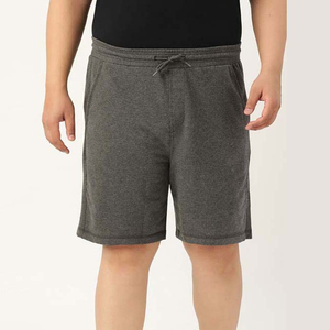Shorts mi-longs unis pour hommes grande taille, en coton et polyester, pour l'été, sport et décontracté, respirant, infroissable, séchage rapide, élastique - Product Image 6