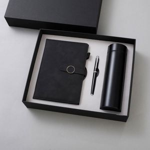 Wholesale Promotional Luxury Grey Pu Leather Notebook Pen Custom Diary Thermos Cup <b>Note</b> <b>Book</b> Gift Set With Water Bottle - Product Image 3