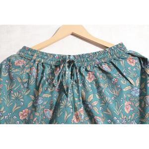 Women Floral Print Cotton Pajama Set Short Sleeve Turn-Down Collar Drawstring Shorts Summer Casual Sleepwear - Product Image 5
