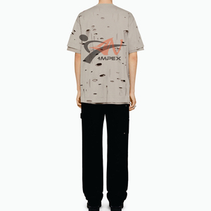 เสื้อยืดผู้ชายผ้าคอตตอนผสมแบบสั่งทำพิเศษ พิมพ์ลายโลโก้ตามต้องการ ทรงโอเวอร์ไซส์ หลวม สบาย น้ำหนักเบา พิมพ์ลายซิลค์สกรีน - Product Image 4