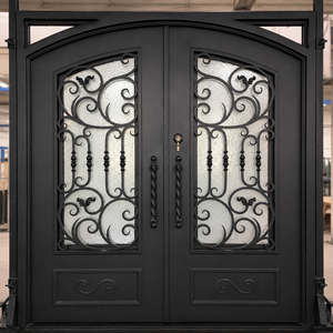 Puerta Principal de Hierro Forjado Hecha a Mano: Puerta Exterior Personalizada de Primera Calidad con Elegante Trabajo en Hierro y Seguridad Superior - Product Image 2