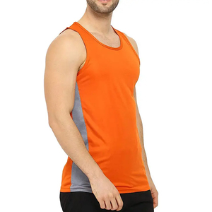 Mens Knitted Polyester/Cotton Gym Tank Top Quick Dry Breathable Eco-Friendly Fitness Bodybuilding - Product Image 1