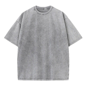 T-shirt Oversize Style Unique Coupe Décontractée Effet Délavé 100% Coton Col Rond Vintage Manches Courtes Logo Avant Streetwear Décontracté - Product Image 4