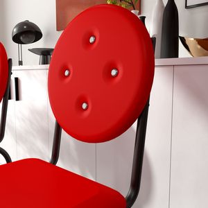 Chaises de salle à manger en similicuir, 4 pièces, avec pieds en métal imperméables, montage facile, pour une utilisation en cuisine - Product Image 3