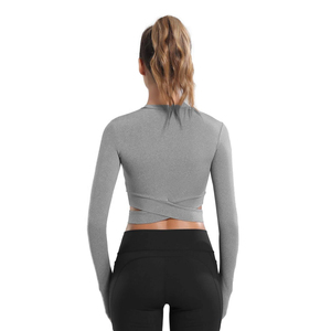 Haut de sport athlétique à manches longues pour femme – Qualité supérieure pour fitness, entraînement, course, yoga, gym – Vêtements de sport OEM ODM – Approvisionnement direct usine - Product Image 4