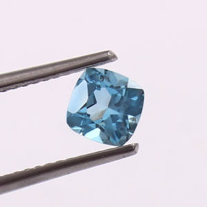 Topacio Azul Suizo Natural de 12x12mm, Corte Cuadrado Cojín, Facetado, Calibrado, Gema Suelta para Fabricación de Joyas, Lote al por Mayor - Product Image 2
