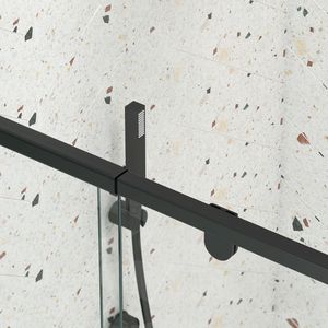 Porta Doccia Scorrevole in Vetro Temperato SGCC da 32-36 Pollici di Larghezza x 72 Pollici di Altezza, con Telaio Nero Opaco e Design Elegante - Product Image 5