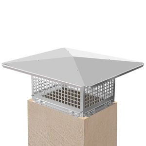 Copricanna Fumaria in Acciaio Inossidabile 17 x 21 Pollici, Regolabile, con Parascintille in Metallo e Bulloni, per Caminetto - Product Image 1