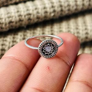 Boho Starburst Brass <b>Ring</b> Oxidized Silver Plated Celestial <b>Statement</b> Wholesale <b>Ring</b> For Women - Product Image 4