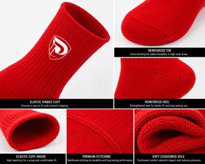 Dumela Men's Red Crew <b>Socks</b>-100% Cotton Knitted Heat-Transfer Printed Breathable & Quick Dry <b>Winter</b> Sports Use <b>Socks</b> - Product Image 2