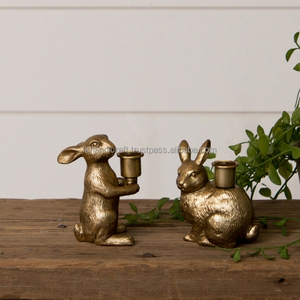 Conjunto de candelabro cónico de Conejito dorado antiguo, nueva llegada, Pascua, Navidad, tendencia, pilar de conejo Dorado, la mejor idea de regalo - Product Image 1
