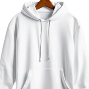 เสื้อฮู้ดดี้ผู้ชายสีขาวล้วน ผ้าเฟรนช์เทอร์รี่ 100% คอตตอน แขนยาว มีกระเป๋าหน้า พร้อมเชือกผูก เหมาะสำหรับฤดูใบไม้ผลิ - Product Image 3